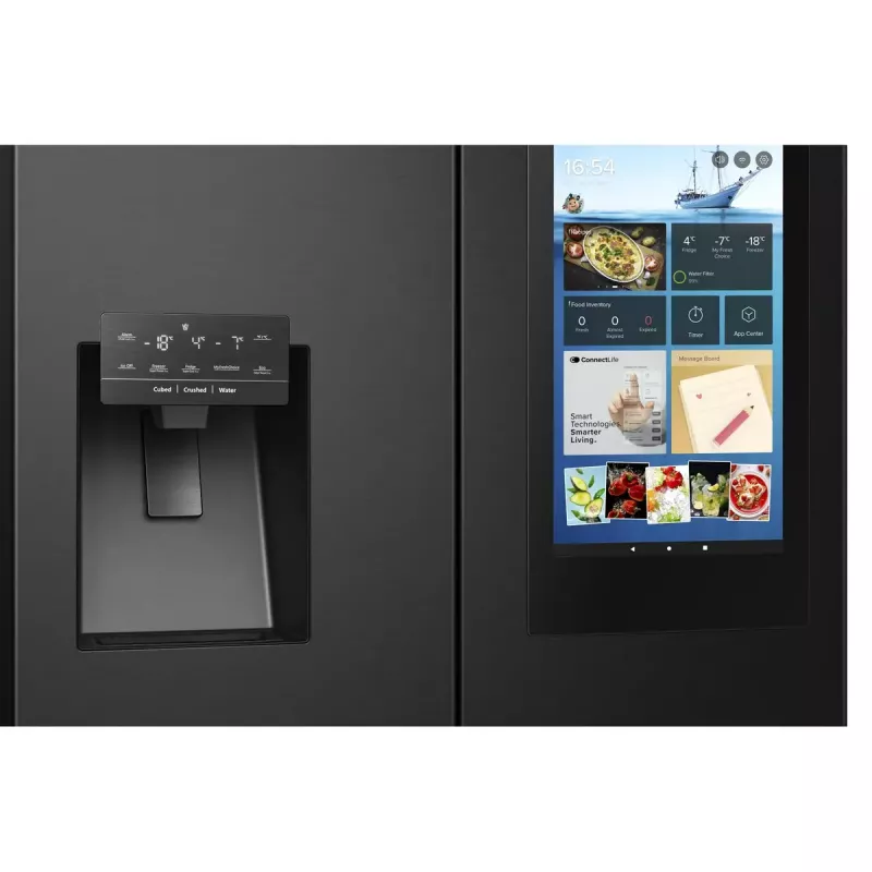 Hisense Side-by-Side-Kühlschrank RQ760N4IFE – Freistehender Multi-Door, 577 L Gesamtkapazität, Schwarz