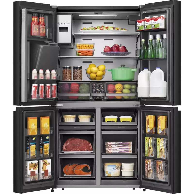 Hisense Side-by-Side-Kühlschrank RQ760N4IFE – Freistehender Multi-Door, 577 L Gesamtkapazität, Schwarz