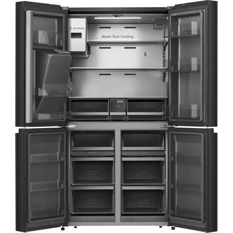 Hisense Side-by-Side-Kühlschrank RQ760N4IFE – Freistehender Multi-Door, 577 L Gesamtkapazität, Schwarz