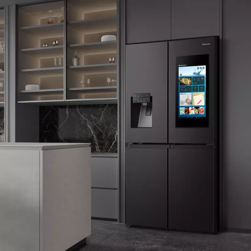 Hisense Side-by-Side-Kühlschrank RQ760N4IFE – Freistehender Multi-Door, 577 L Gesamtkapazität, Schwarz