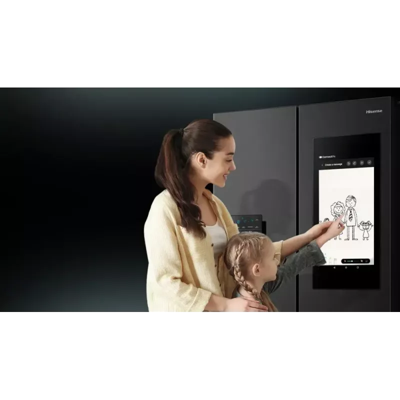 Hisense Side-by-Side-Kühlschrank RQ760N4IFE – Freistehender Multi-Door, 577 L Gesamtkapazität, Schwarz