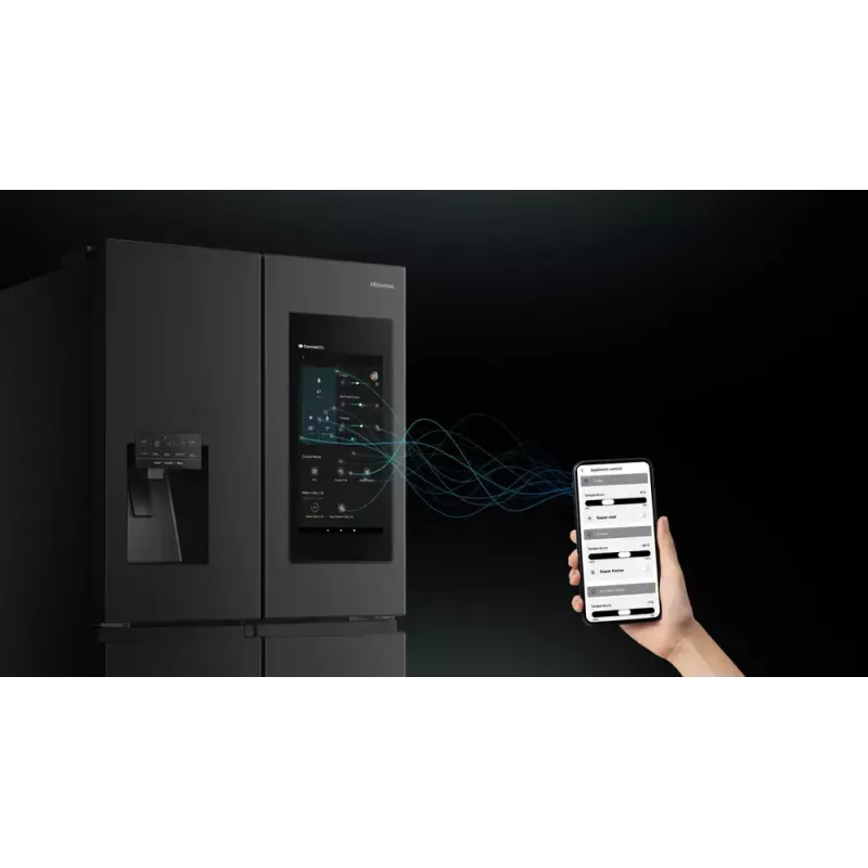 Hisense Side-by-Side-Kühlschrank RQ760N4IFE – Freistehender Multi-Door, 577 L Gesamtkapazität, Schwarz