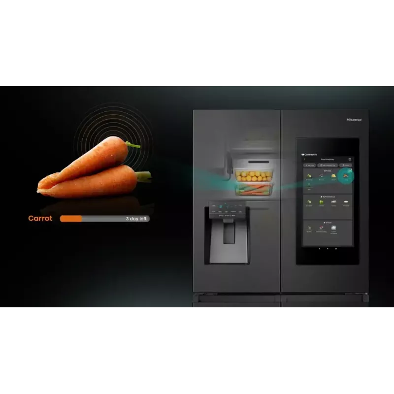 Hisense Side-by-Side-Kühlschrank RQ760N4IFE – Freistehender Multi-Door, 577 L Gesamtkapazität, Schwarz