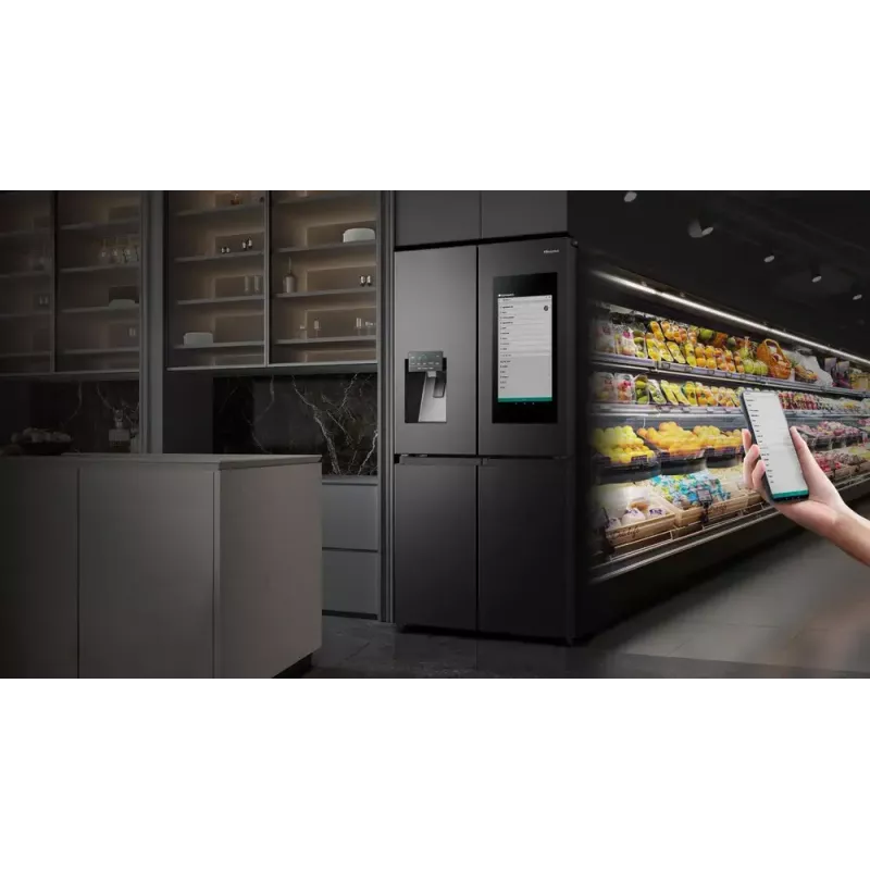 Hisense Side-by-Side-Kühlschrank RQ760N4IFE – Freistehender Multi-Door, 577 L Gesamtkapazität, Schwarz