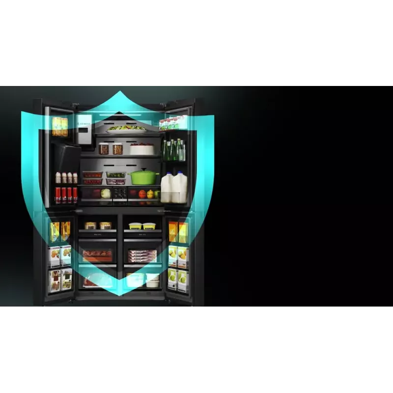 Hisense Side-by-Side-Kühlschrank RQ760N4IFE – Freistehender Multi-Door, 577 L Gesamtkapazität, Schwarz