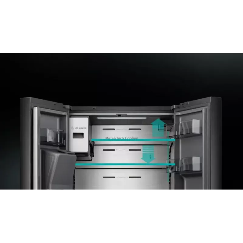 Hisense Side-by-Side-Kühlschrank RQ760N4IFE – Freistehender Multi-Door, 577 L Gesamtkapazität, Schwarz