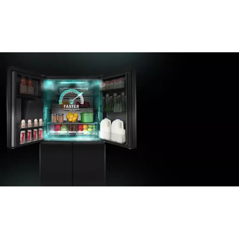 Hisense Side-by-Side-Kühlschrank RQ760N4IFE – Freistehender Multi-Door, 577 L Gesamtkapazität, Schwarz