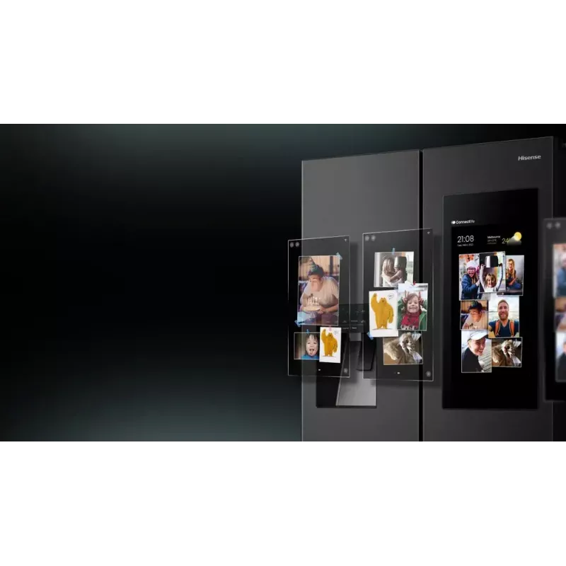Hisense Side-by-Side-Kühlschrank RQ760N4IFE – Freistehender Multi-Door, 577 L Gesamtkapazität, Schwarz