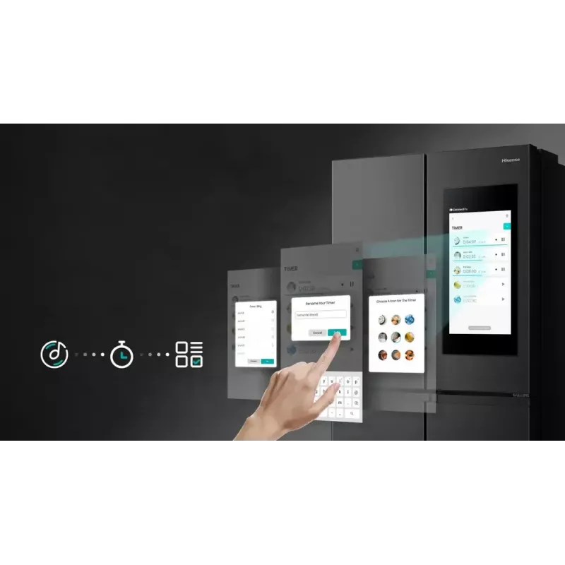 Hisense Side-by-Side-Kühlschrank RQ760N4IFE – Freistehender Multi-Door, 577 L Gesamtkapazität, Schwarz