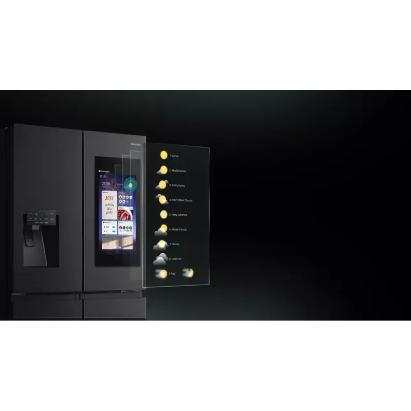 Hisense Side-by-Side-Kühlschrank RQ760N4IFE – Freistehender Multi-Door, 577 L Gesamtkapazität, Schwarz