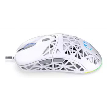 Kabelgebundene Gaming-Maus ENDORFY LIV Onyx White — beidhändig, optisch 12000 DPI, 6 Tasten, 1,8 m Kabel