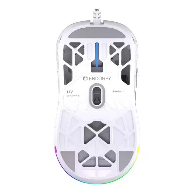 Kabelgebundene Gaming-Maus ENDORFY LIV Onyx White — beidhändig, optisch 12000 DPI, 6 Tasten, 1,8 m Kabel