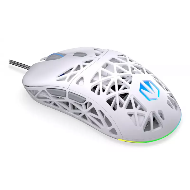 Kabelgebundene Gaming-Maus ENDORFY LIV Onyx White — beidhändig, optisch 12000 DPI, 6 Tasten, 1,8 m Kabel