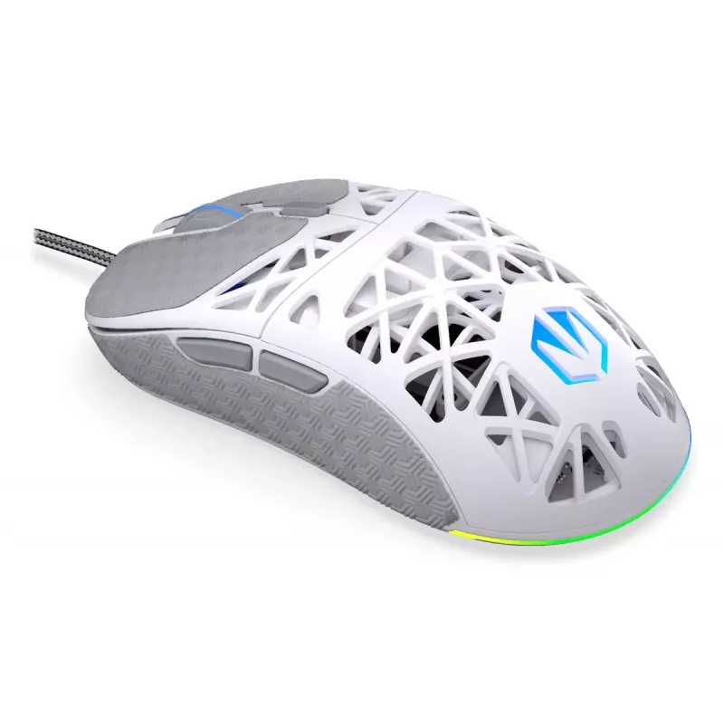 Kabelgebundene Gaming-Maus ENDORFY LIV Onyx White — beidhändig, optisch 12000 DPI, 6 Tasten, 1,8 m Kabel
