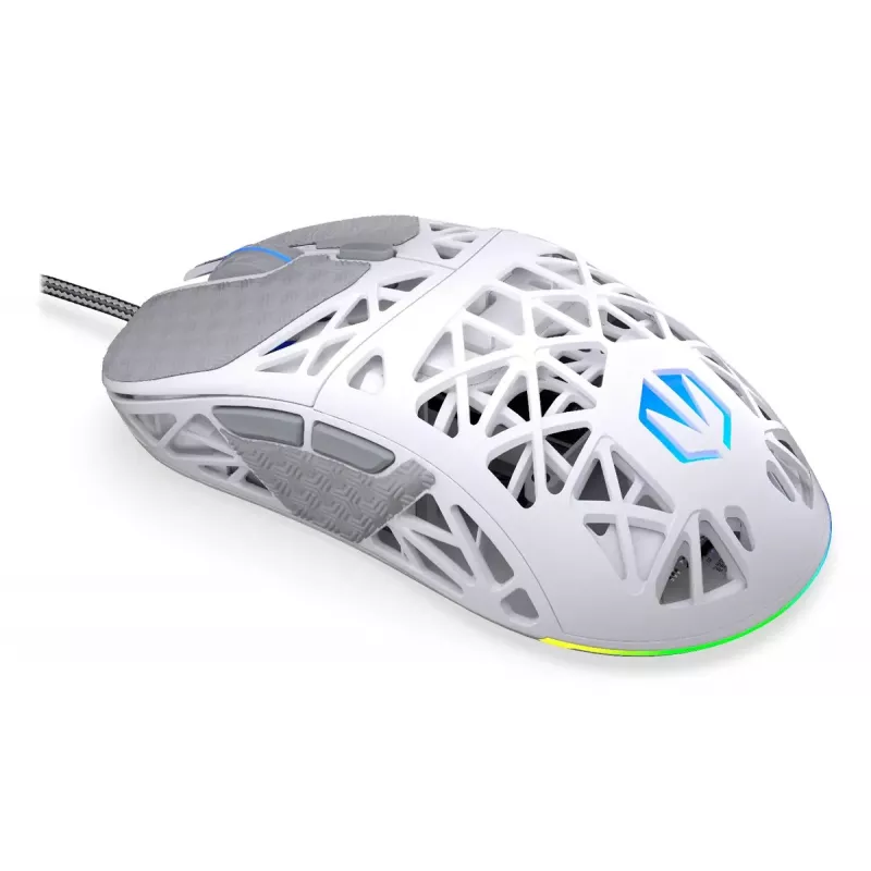 Kabelgebundene Gaming-Maus ENDORFY LIV Onyx White — beidhändig, optisch 12000 DPI, 6 Tasten, 1,8 m Kabel