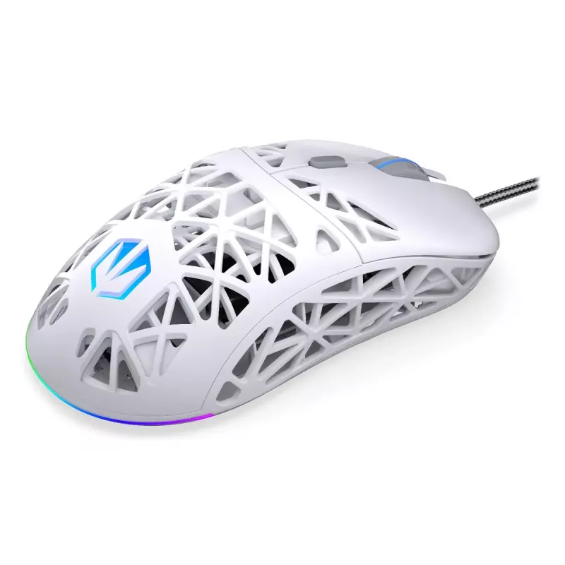 Kabelgebundene Gaming-Maus ENDORFY LIV Onyx White — beidhändig, optisch 12000 DPI, 6 Tasten, 1,8 m Kabel