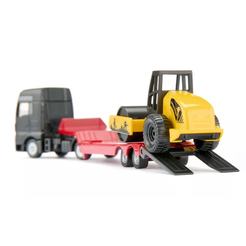 Siku MAN Lkw mit Straßenwalze, Lkw/Anhänger Modell, 1:87, MAN, Junge/Mädchen, Metall, Kunststoff, Rot, Gelb