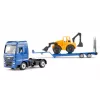 Siku MAN Lkw mit Baggerlader, Lkw-/Anhängermodell, 1:87, MAN, Junge/Mädchen, Metall, Kunststoff, Blau, Gelb