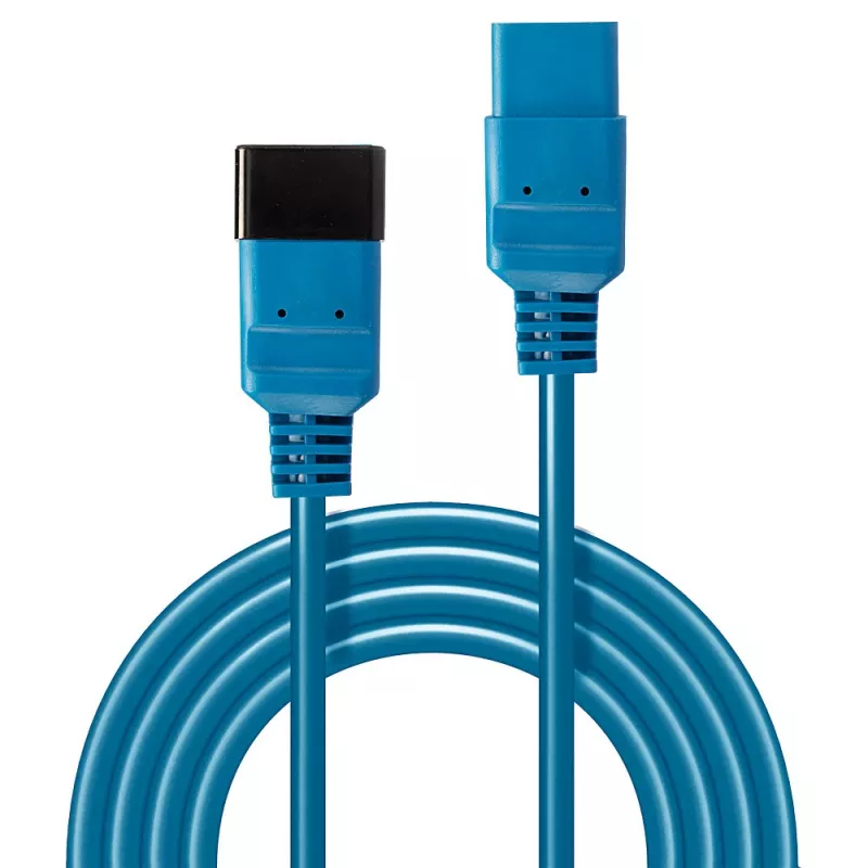 Lindy 2m IEC C19 auf C20 Verlängerungskabel, Blau, 2 m, C19-Kupplung, C20-Stecker, 250 V, 16 A