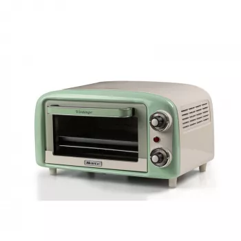 Ariete 3919 Elektro-Mini-Backofen Vintage, 800 W, 10 L Fassungsvermögen, Doppelglas, Retro, Grün
