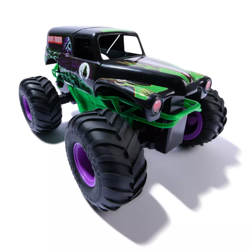 Monster Jam, offizielles Smash & Bash Grave Digger ferngesteuertes Indoor- & Outdoor-Fahrzeug, reparierbarer Monstertruck im Maßstab 1:15, Spielzeug für Jungen und Mädchen ab 4 Jahren