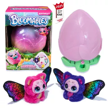 Hatchimals Bloomables by , Kittyfly Überraschungsspielzeug, interaktives Plüschtier mit wiederholbarer doppelter Enthüllung, über 100 Geräusche und Reaktionen für Rollenspiele (Stile variieren), elektronische Haustiere für Kinder ab 5 Jahren