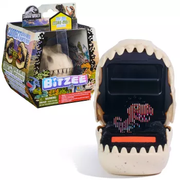 Interaktives Dinosaurier-Spielzeug Spinmaster Bitzee Jurassic World – 25 Dinos im Inneren, berührungsreaktive Pods, AA-Batterie, beige