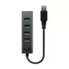 Lindy 4 Port USB 3.0 Hub, USB 3.2 Gen 1 (3.1 Gen 1) Type-A, USB 3.2 Gen 1 (3.1 Gen 1) Type-A, 5000 Mbit/s, Schwarz, Aluminium, Kunststoff, 0.3 m
