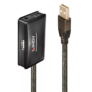 Lindy 10m USB 2.0 aktiver Verlängerungs-Hub, USB 2.0, USB 2.0, 480 Mbit/s, Grau, 28/24, 10 m