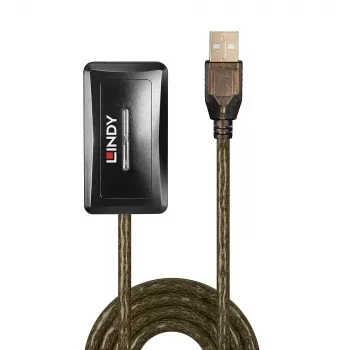 Lindy 10m USB 2.0 aktiver Verlängerungs-Hub, USB 2.0, USB 2.0, 480 Mbit/s, Grau, 28/24, 10 m