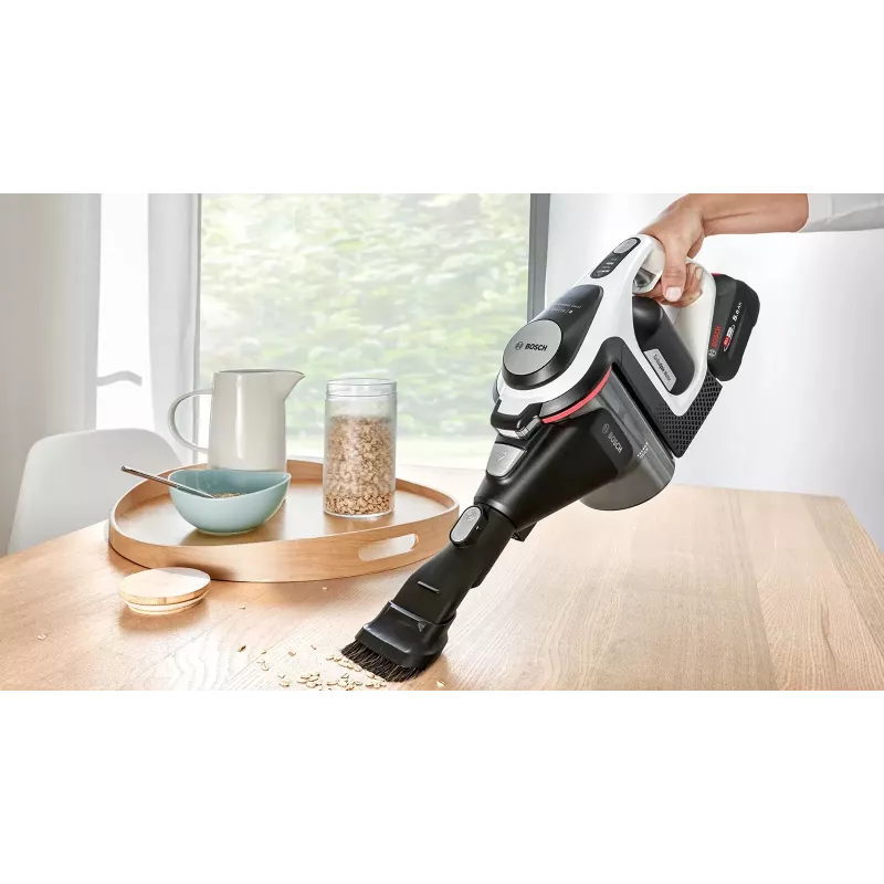 Bosch Serie 8 BSS825ALL Stabstaubsauger/Akkusauger Batterie Trocken Beutellos Schwarz, Weiß 5 Ah