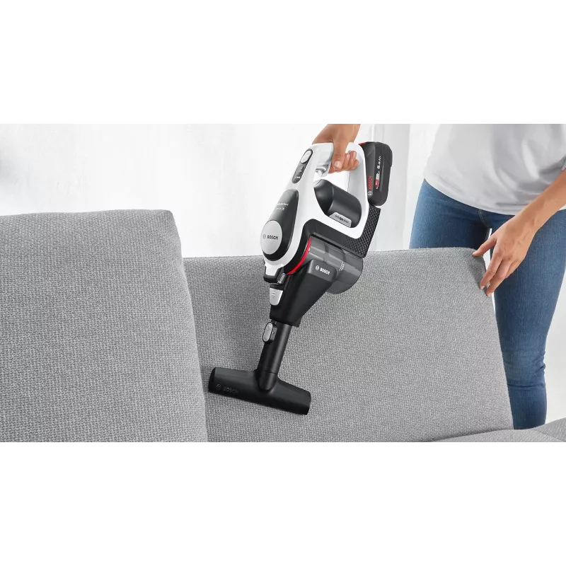 Bosch Serie 8 BSS825ALL Stabstaubsauger/Akkusauger Batterie Trocken Beutellos Schwarz, Weiß 5 Ah