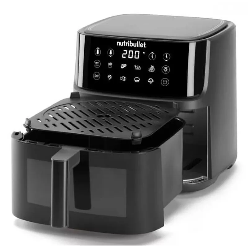 NutriBullet CrispLite Vision Single 8 L Standgerät 2000 W Heißluftfritteuse Schwarz