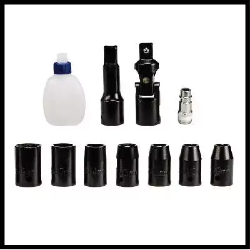 Druckluft-Schlagschrauber EINHELL TC-PR 68 — pneumatisch, 68 N·m Drehmoment, 160 U/min, gerader Griff, 7 Steckschlüsseleinsätze, 252×350×83 mm, schwarz/rot