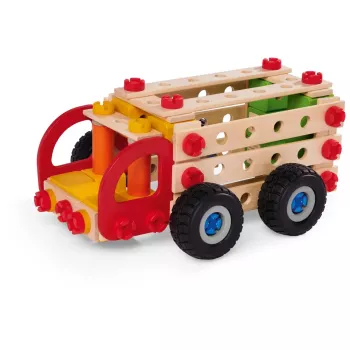 Konstruktionsspielzeug-Set Simba-Dickie Eichhorn Constructor Trucks — 135 Teile, Fahrzeug- und Blockelemente zum Bauen