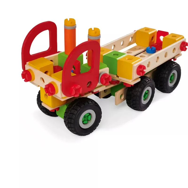 Konstruktionsspielzeug-Set Simba-Dickie Eichhorn Constructor Trucks — 135 Teile, Fahrzeug- und Blockelemente zum Bauen
