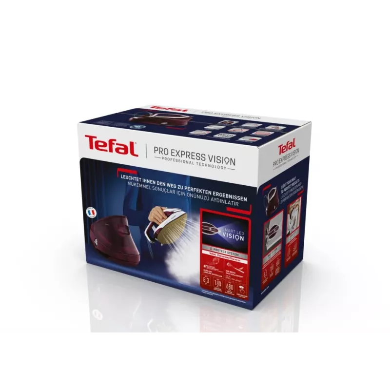 Tefal Pro Express Vision GV9810 3000 W 1,1 L Durilium AirGlide Autoclean-Bügelsohle Rot, Weiß