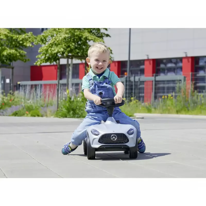 Rutschauto Simba-Dickie BIG Mercedes-AMG GT in Silber/Schwarz – Kinder-Schiebe-/Tretfahrzeug