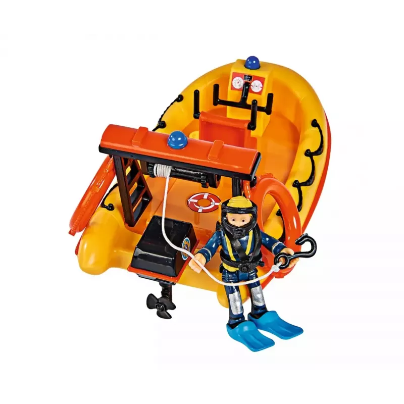 Spielzeugboot Simba-Dickie Feuerwehrmann Sam Neptun-Boot mit Figur – Spielfahrzeug