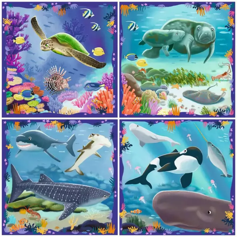 Ravensburger UP! Meeresbewohner Puzzle — Set mit 64, 72, 81, 90 Teilen