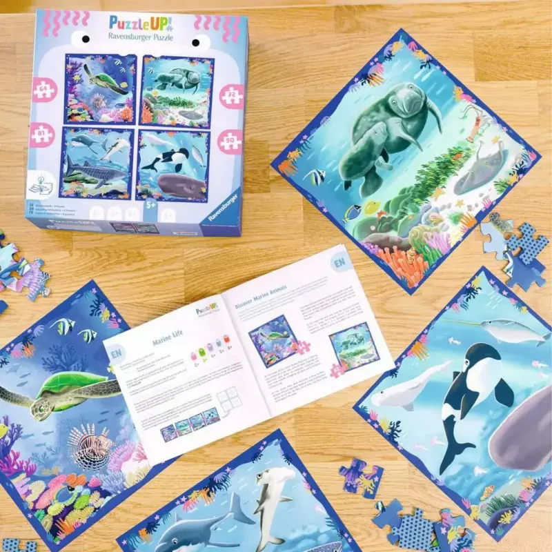 Ravensburger UP! Meeresbewohner Puzzle — Set mit 64, 72, 81, 90 Teilen