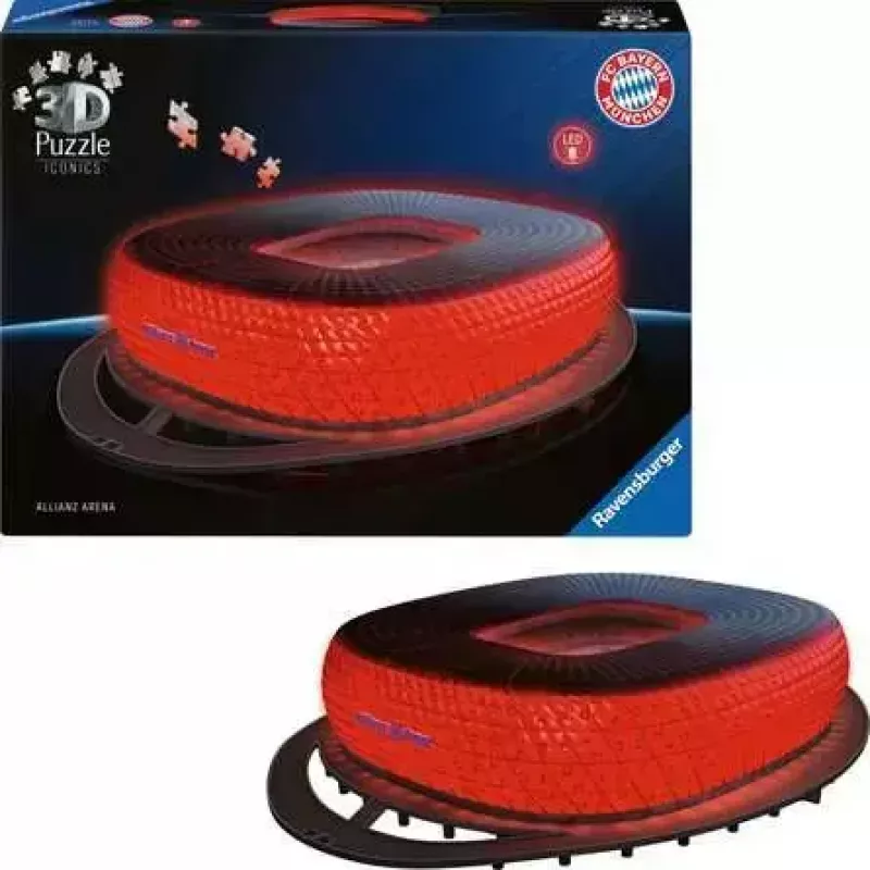 3D-Puzzle Ravensburger Iconics Allianz Arena mit Licht, 216 Teile