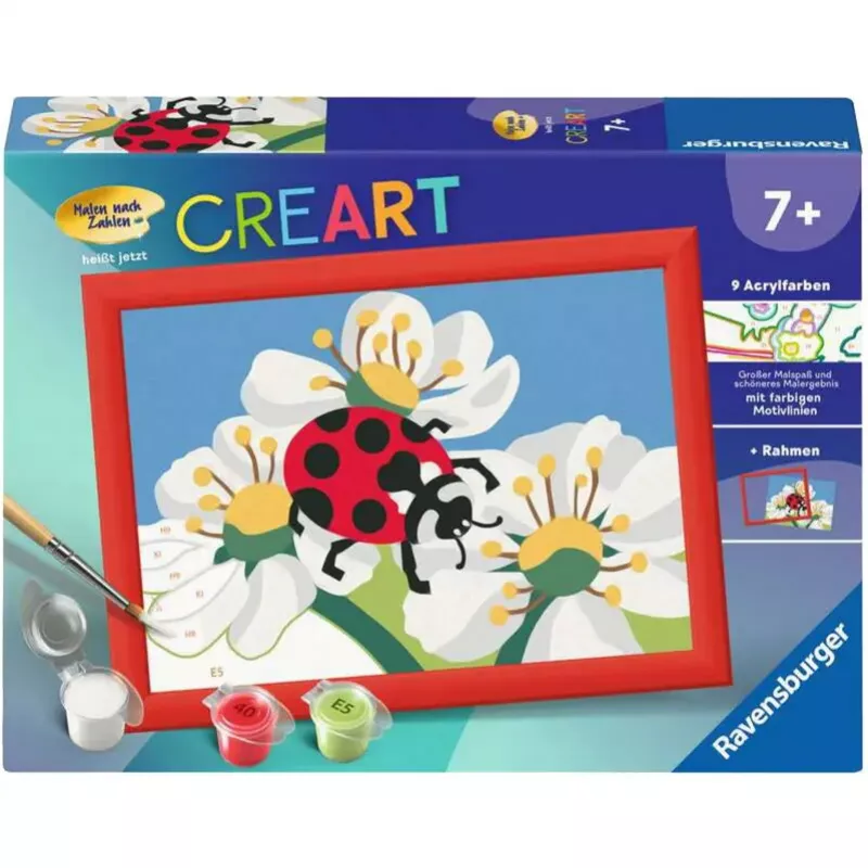 Ravensburger CreArt Malset – Marienkäfer-Motiv, Bastel-Malset