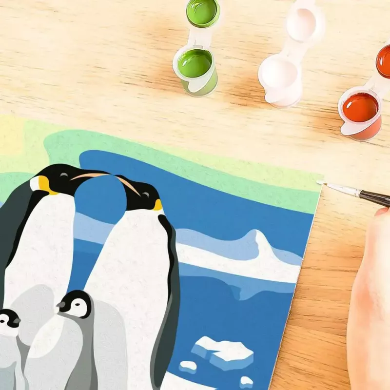 Mal-Set Ravensburger CreArt Pinguinfamilie – Malen-nach-Zahlen-Set, Modell 25888