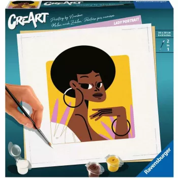Ravensburger CreArt Malen-nach-Zahlen-Set Frauenporträt, Modell 23669 – Porträtmotiv, Bastelset