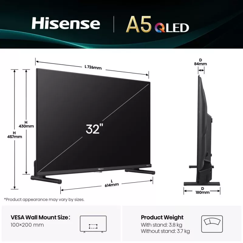 Hisense 32A5Q 81,3 cm (32 Zoll) Full HD Smart TV WLAN Schwarz