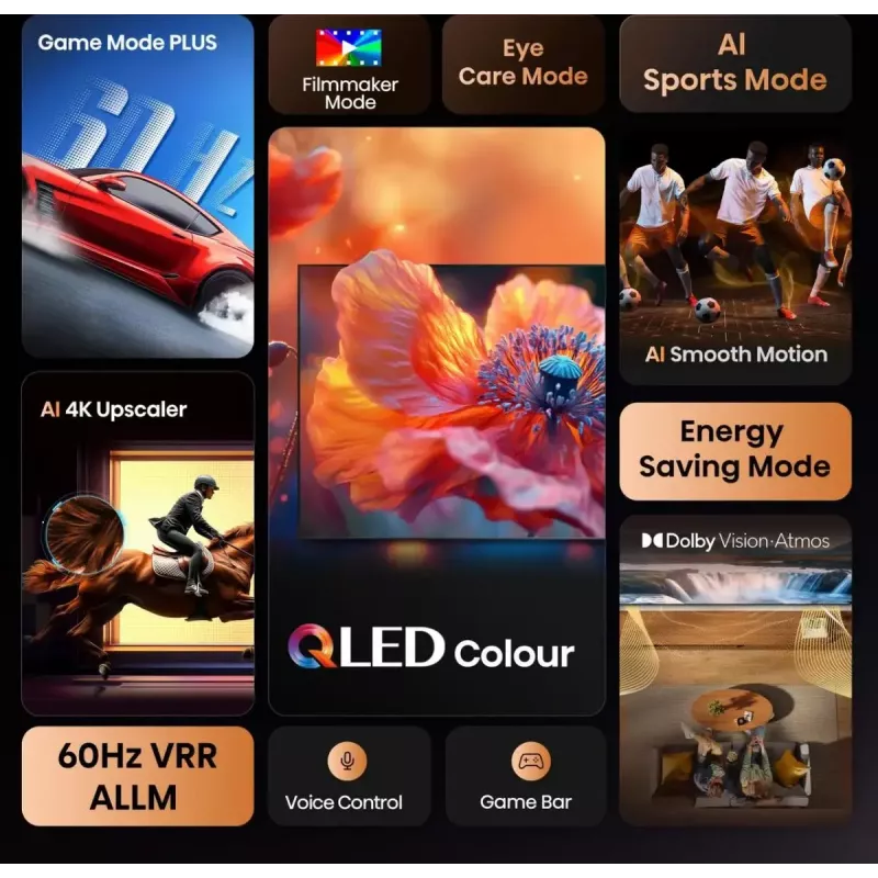 Hisense 55E77Q 139,7 cm (55 Zoll) 4K Ultra HD Smart TV Wi-Fi Schwarz