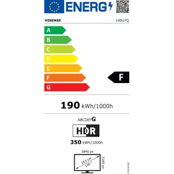 Hisense 100U7Q 2,54 m (100 Zoll) 4K Ultra HD Smart TV Wi-Fi Schwarz