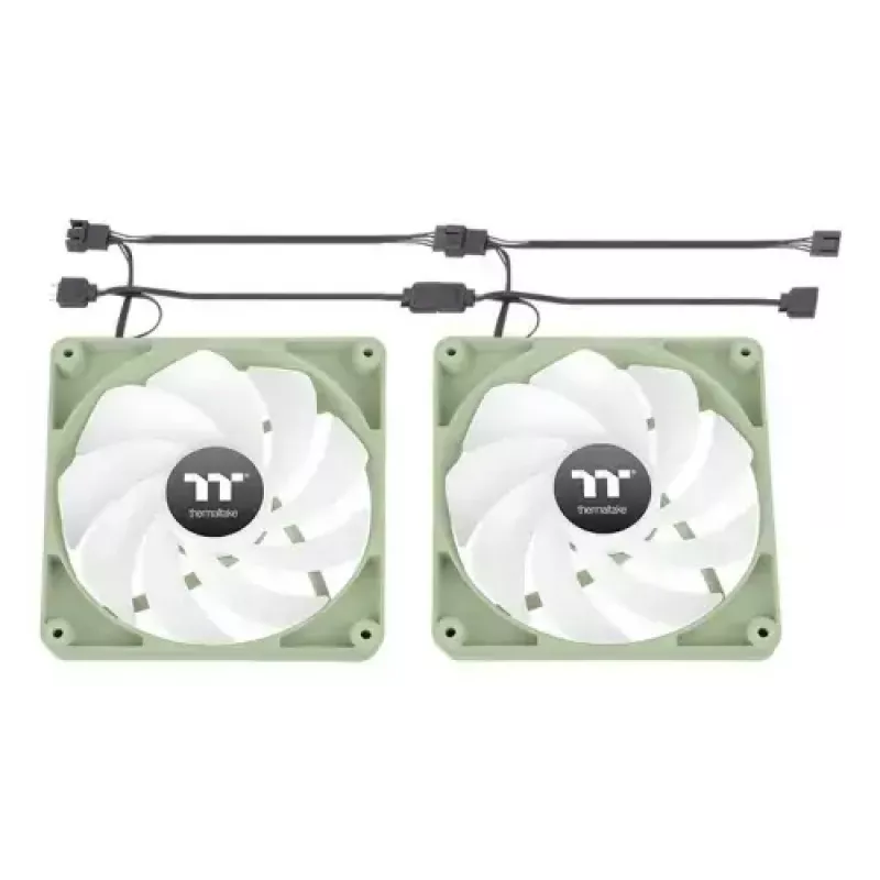 Computergehäuselüfter THERMALTAKE Matcha Grün CT120 120mm, 500–2000 RPM, 1,87 mmH2O, grau, 2 Stück