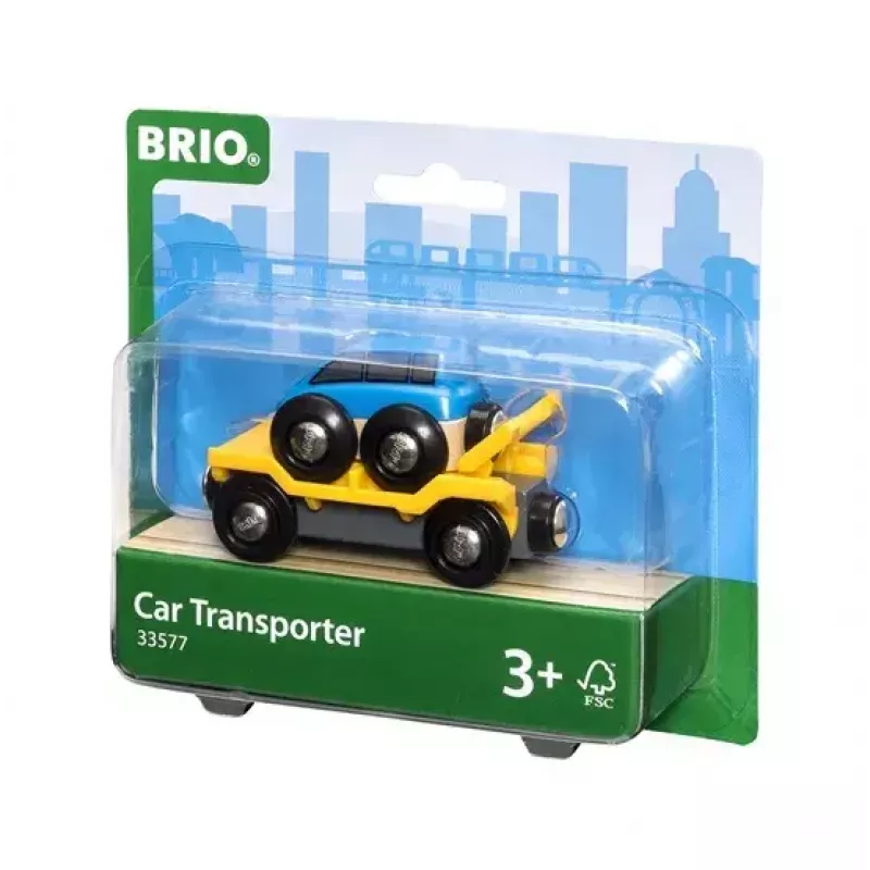 Modellbahn-Autotransporter von Ravensburger BRIO — 2-teilig, Schwarz/Blau/Gelb